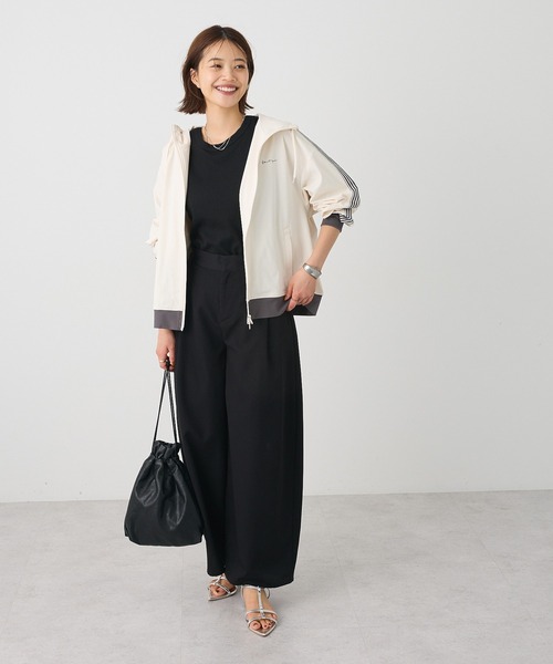 CRAFT STANDARD BOUTIQUE（クラフトスタンダードブティック）の「軽量/接触冷感/UVカット トラックパーカー（パーカー・レディース・ブラック/アイボリー/チャコールグレー/ベージュ/ネイビー/カーキ・S/L/M）」の19枚目の写真