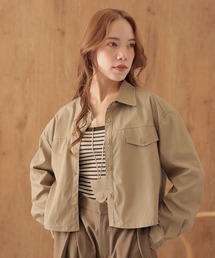 military cropped shirt jacket