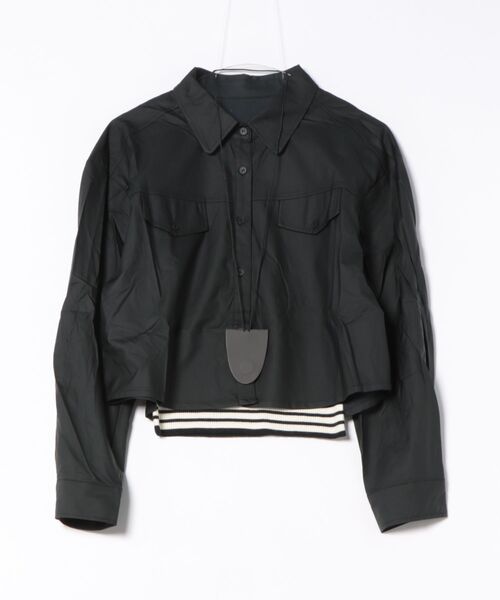 SUWDEE(スーディー)の「military cropped shirt jacket(ノーカラージャケット・レディース・ブラック/グレイッシュベージュ/ブラウン/グレー・FREE)」の10枚目の写真