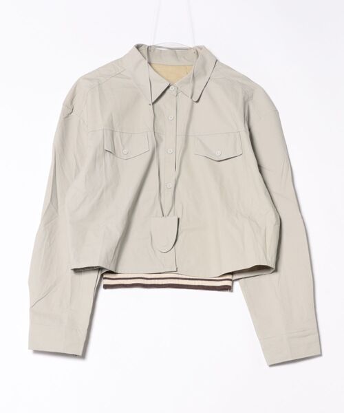 SUWDEE(スーディー)の「military cropped shirt jacket(ノーカラージャケット・レディース・ブラック/グレイッシュベージュ/ブラウン/グレー・FREE)」の11枚目の写真