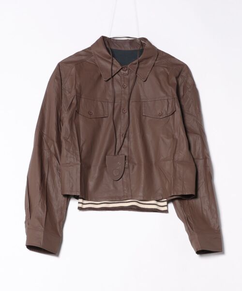 SUWDEE(スーディー)の「military cropped shirt jacket(ノーカラージャケット・レディース・ブラック/グレイッシュベージュ/ブラウン/グレー・FREE)」の12枚目の写真