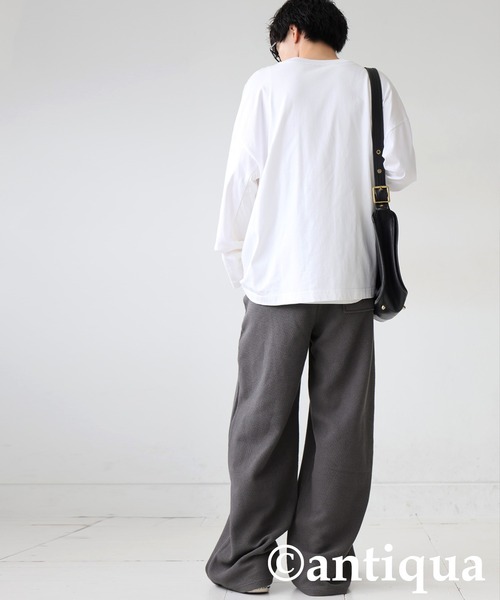 antiqua(アンティカ)の「ワッフルワイドパンツ(その他パンツ・レディース・ブラック/グレー・MEDIUM/LARGE)」の7枚目の写真