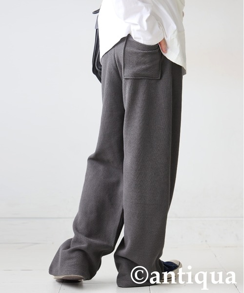 antiqua(アンティカ)の「ワッフルワイドパンツ(その他パンツ・レディース・ブラック/グレー・MEDIUM/LARGE)」の8枚目の写真