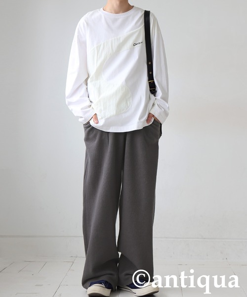 antiqua(アンティカ)の「ワッフルワイドパンツ(その他パンツ・レディース・ブラック/グレー・MEDIUM/LARGE)」の9枚目の写真
