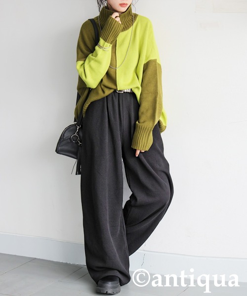 antiqua(アンティカ)の「ワッフルワイドパンツ(その他パンツ・レディース・ブラック/グレー・MEDIUM/LARGE)」の16枚目の写真