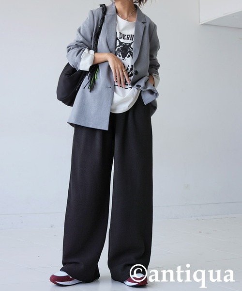 antiqua(アンティカ)の「ワッフルワイドパンツ(その他パンツ・レディース・ブラック/グレー・MEDIUM/LARGE)」の21枚目の写真