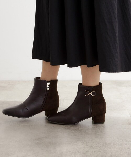 grove（グローブ）の「【人間工学/優しい履き心地】メタルビットショートブーツ（ブーツ・レディース・ブラック/ダークブラウン系/ベージュ系・M/L/S）」の10枚目の写真