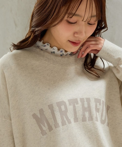 Honeys(ハニーズ)の「総柄ハイネックT(Tシャツ/カットソー・レディース・アイボリー系1/ホワイト×グレー/ホワイト系その他/ベージュ系その他・LL/M/L/S)」の8枚目の写真