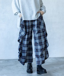 Graphpaper チェック柄パンツ 水色 pf4121-02_1.jpg