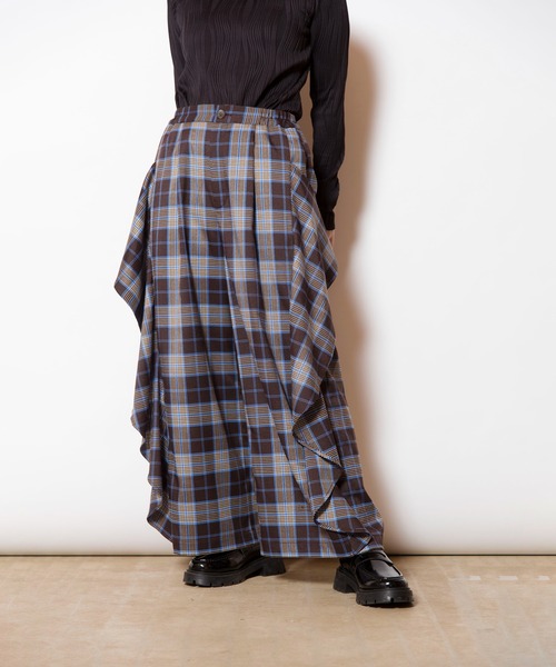 OSMOSIS（オズモーシス）の「チェックカスケードパンツ（その他パンツ・レディース・ブルー/グリーン/ブラック・ONE SIZE）」の5枚目の写真