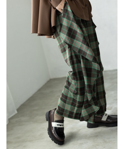 OSMOSIS（オズモーシス）の「チェックカスケードパンツ（その他パンツ・レディース・ブルー/グリーン/ブラック・ONE SIZE）」の10枚目の写真