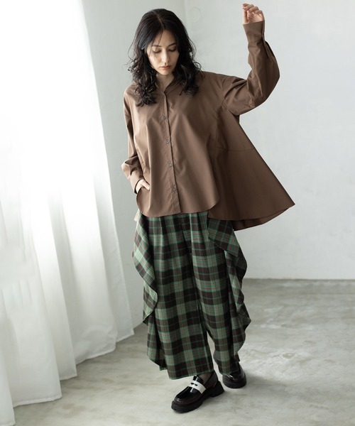 OSMOSIS（オズモーシス）の「チェックカスケードパンツ（その他パンツ・レディース・ブルー/グリーン/ブラック・ONE SIZE）」の11枚目の写真