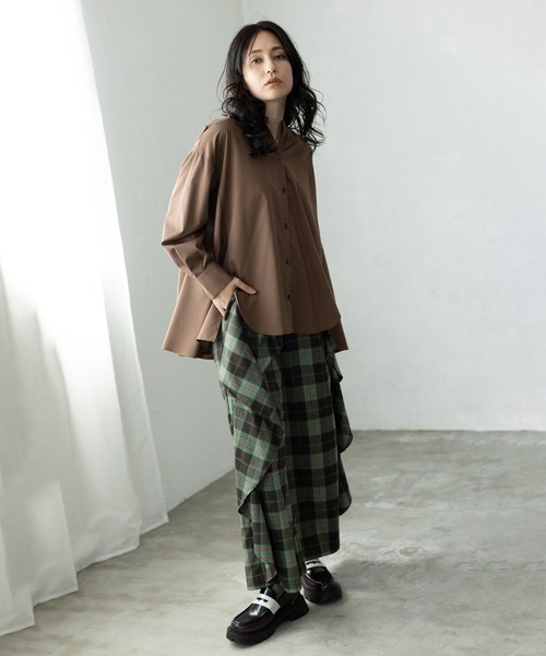 OSMOSIS（オズモーシス）の「チェックカスケードパンツ（その他パンツ・レディース・ブルー/グリーン/ブラック・ONE SIZE）」の12枚目の写真