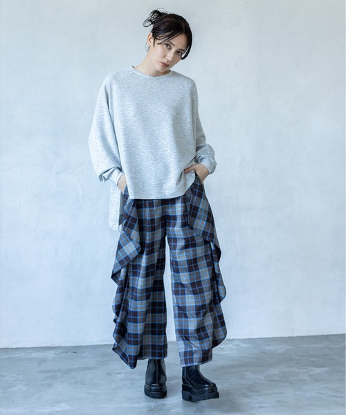 OSMOSIS（オズモーシス）の「チェックカスケードパンツ（その他パンツ・レディース・ブルー/グリーン/ブラック・ONE SIZE）」の14枚目の写真