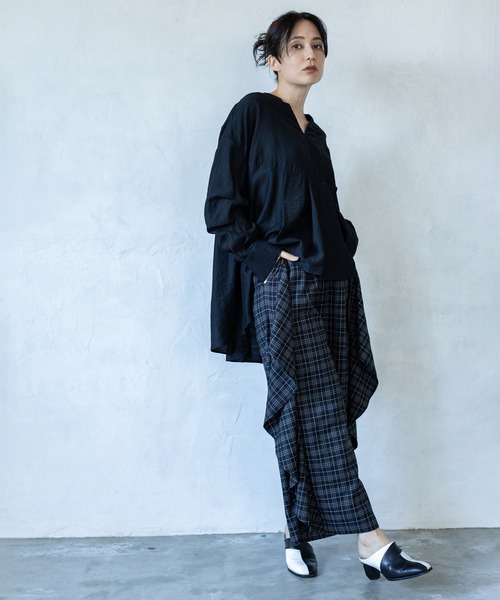 OSMOSIS（オズモーシス）の「チェックカスケードパンツ（その他パンツ・レディース・ブルー/グリーン/ブラック・ONE SIZE）」の21枚目の写真