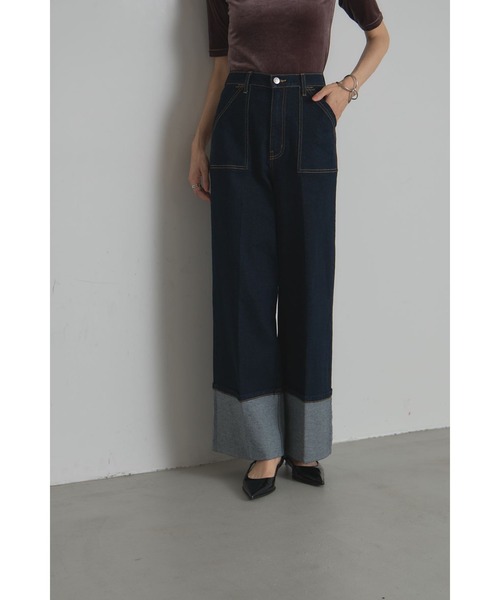 &. NOSTALGIA(アンドドットノスタルジア)の「ロールアップデニム(デニムパンツ・レディース・インディゴブルー/ライトブルー・S/M)」の10枚目の写真