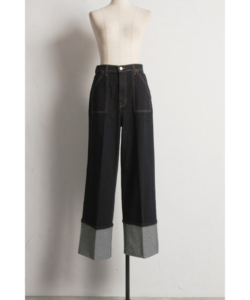 &. NOSTALGIA(アンドドットノスタルジア)の「ロールアップデニム(デニムパンツ・レディース・インディゴブルー/ライトブルー・S/M)」の16枚目の写真