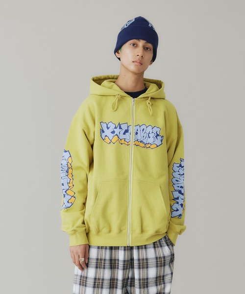 GRAFFITI ZIP UP HOODED SWEATSHIRT（パーカー）｜XLARGE