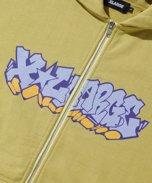 GRAFFITI ZIP UP HOODED SWEATSHIRT（パーカー）｜XLARGE（エクストラ