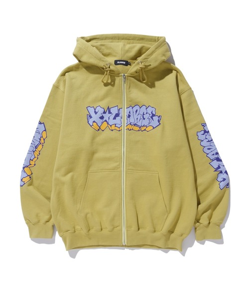 GRAFFITI ZIP UP HOODED SWEATSHIRT（パーカー）｜XLARGE（エクストラ