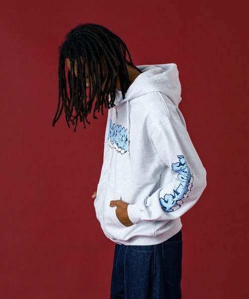 XLARGE（エクストララージ）の「GRAFFITI ZIP UP HOODED SWEATSHIRT（パーカー・メンズ・イエロー/ブラック/アッシュ・M/XL/L）」の8枚目の写真