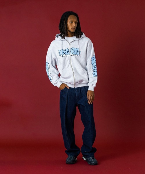 GRAFFITI ZIP UP HOODED SWEATSHIRT（パーカー）｜XLARGE（エクストラ