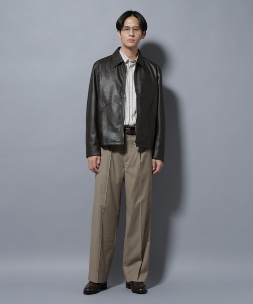 セール】DELEGANTEエアリーサキソニー/CHK/ST ストレートFITパンツ