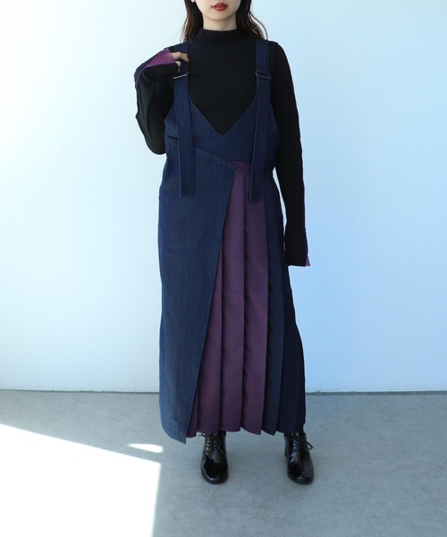 Cepica(セピカ)の「【MARECHAL TERRE / マルシャルテル】プリーツジャンパースカート(ジャンパースカート・レディース・ベージュ/ネイビー・FREE)」の5枚目の写真