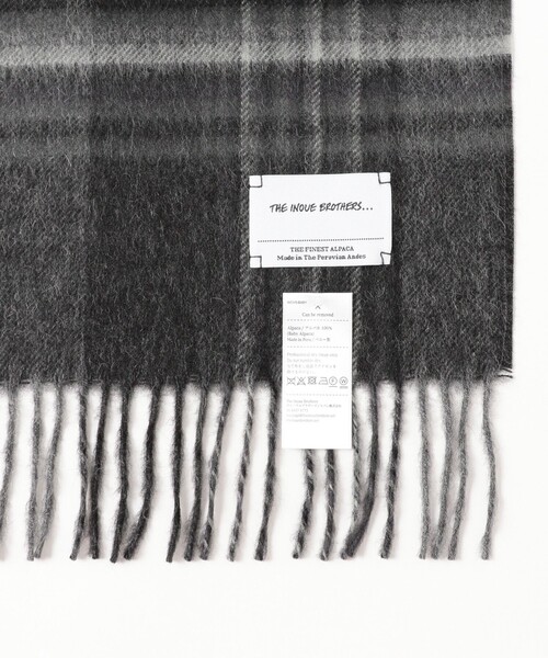 THE INOUE BROTHERS / アルパカ ブラッシュ チェック マフラー 35x180