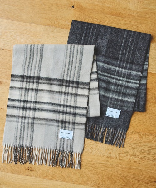 THE INOUE BROTHERS / アルパカ ブラッシュ チェック マフラー 35x180