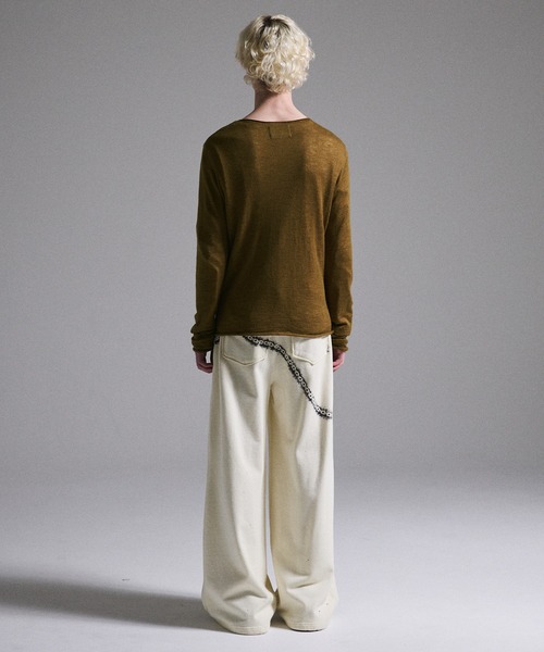 GRANCY】Print Design Sheer Knit / プリントデザインシアーニット