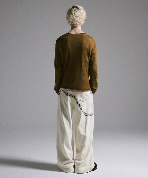 GRANCY】Print Design Sheer Knit / プリントデザインシアーニット