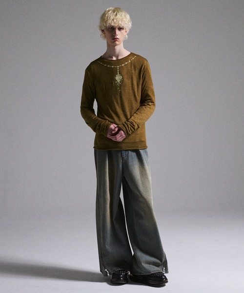 よ*よ様 【GRANCY】Print Design Sheer Knit シアー GRANCY】Print