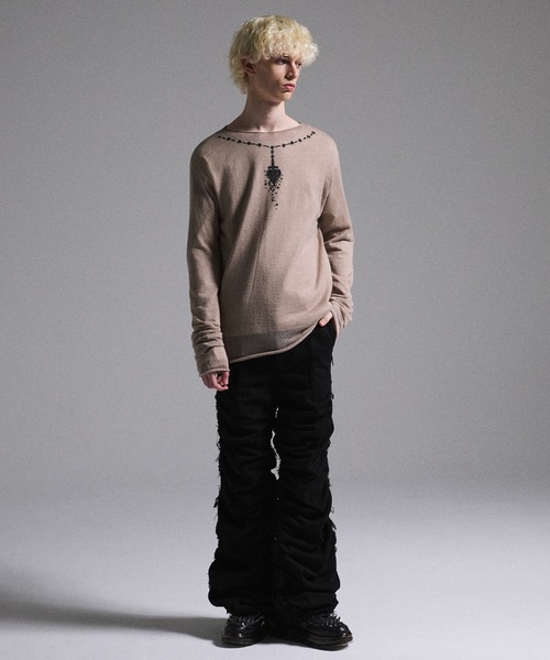 【GRANCY】プリントデザインシアーニット GRANCY（グランシー）の「【GRANCY】Print Design Sheer Knit