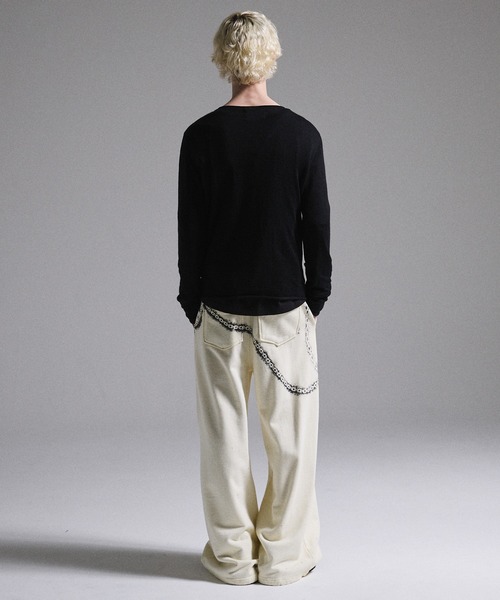 GRANCY】Print Design Sheer Knit / プリントデザインシアーニット