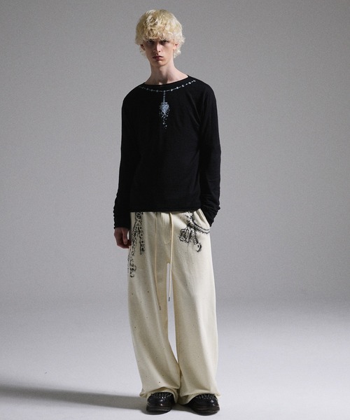 サイズS【GRANCY】Print Design Sheer Knit GRANCY】Print Design Sheer Knit / プリントデザインシアーニット