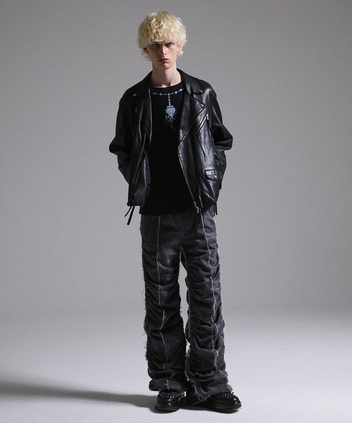 【GRANCY】 Print Design Sheer Knit Sサイズ GRANCY】Print Design Sheer Knit / プリントデザインシアーニット