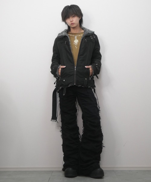 GRANCY】Print Design Sheer Knit / プリントデザインシアーニット