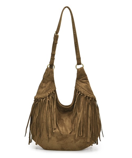 セール】9C72 スエードライク フリンジスウィングショルダー 大容量