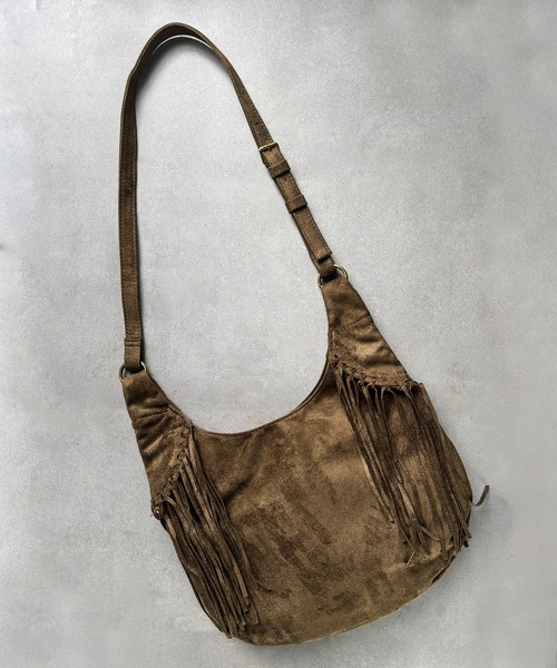セール】9C72 スエードライク フリンジスウィングショルダー 大容量