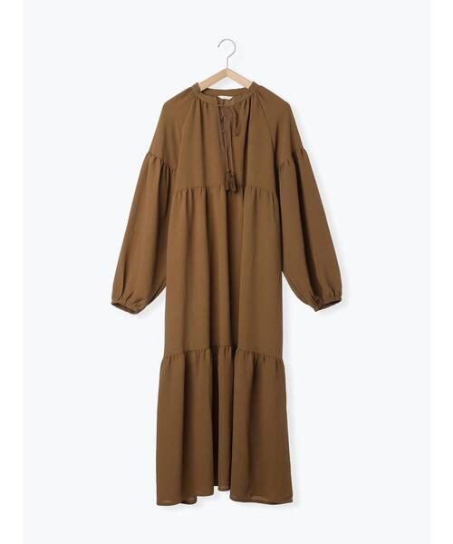 ehka sopo(エヘカソポ)の「ティアードワンピース(ワンピース・レディース・ブラック/ブラウン/キナリ・F)」の19枚目の写真