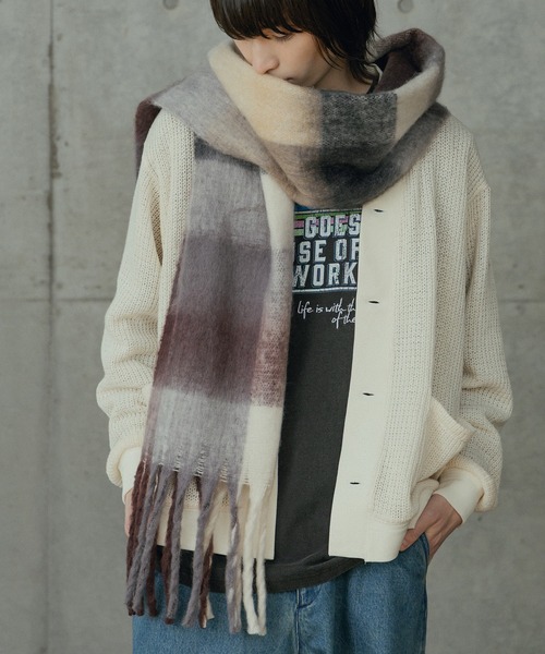 RATTLE TRAP（ラトルトラップ）の「モヘアライクマフラー（マフラー・メンズ・ブラック系その他/ブラック/カーキ/グリーン/ボルドー・7）」の5枚目の写真