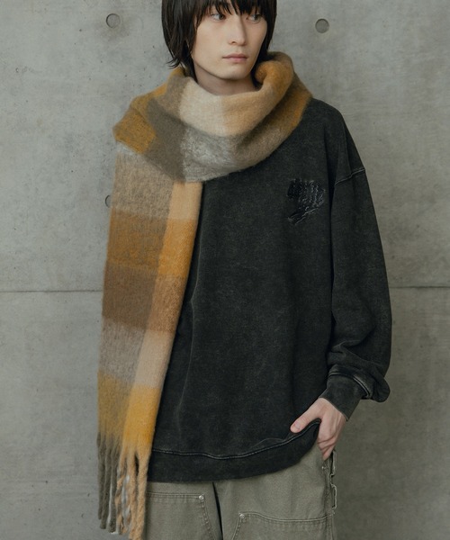 RATTLE TRAP（ラトルトラップ）の「モヘアライクマフラー（マフラー・メンズ・ブラック系その他/ブラック/カーキ/グリーン/ボルドー・7）」の16枚目の写真