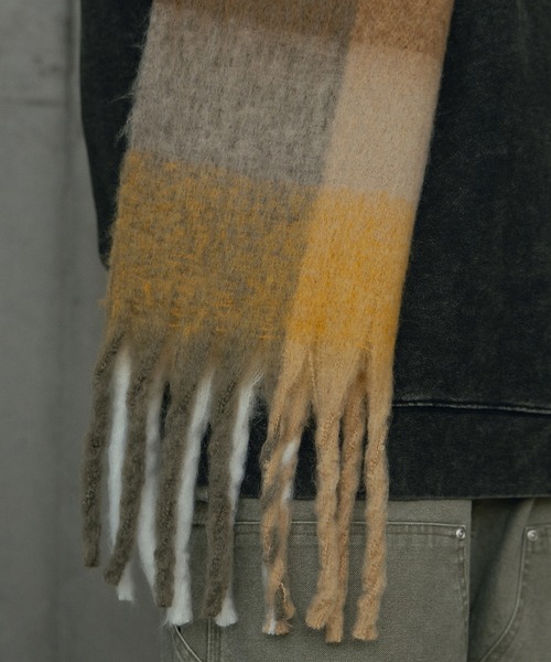 RATTLE TRAP（ラトルトラップ）の「モヘアライクマフラー（マフラー・メンズ・ブラック系その他/ブラック/カーキ/グリーン/ボルドー・7）」の17枚目の写真