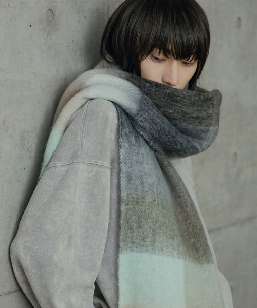 RATTLE TRAP（ラトルトラップ）の「モヘアライクマフラー（マフラー・メンズ・ブラック系その他/ブラック/カーキ/グリーン/ボルドー・7）」の18枚目の写真