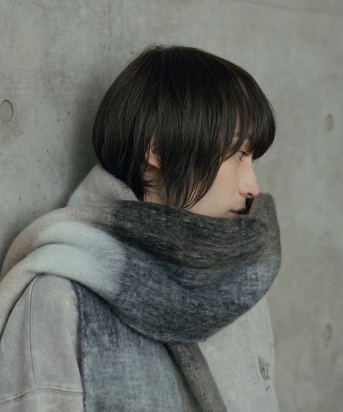 RATTLE TRAP（ラトルトラップ）の「モヘアライクマフラー（マフラー・メンズ・ブラック系その他/ブラック/カーキ/グリーン/ボルドー・7）」の19枚目の写真