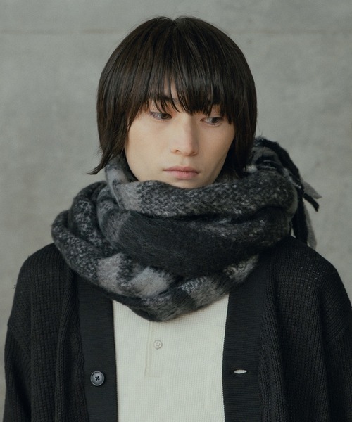 RATTLE TRAP（ラトルトラップ）の「モヘアライクマフラー（マフラー・メンズ・ブラック系その他/ブラック/カーキ/グリーン/ボルドー・7）」の6枚目の写真