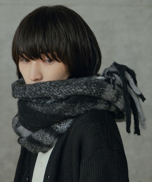 RATTLE TRAP（ラトルトラップ）の「モヘアライクマフラー（マフラー・メンズ・ブラック系その他/ブラック/カーキ/グリーン/ボルドー・7）」の7枚目の写真