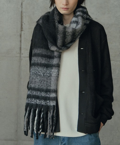 RATTLE TRAP（ラトルトラップ）の「モヘアライクマフラー（マフラー・メンズ・ブラック系その他/ブラック/カーキ/グリーン/ボルドー・7）」の8枚目の写真