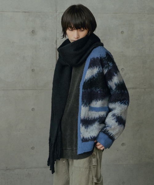 RATTLE TRAP（ラトルトラップ）の「モヘアライクマフラー（マフラー・メンズ・ブラック系その他/ブラック/カーキ/グリーン/ボルドー・7）」の10枚目の写真